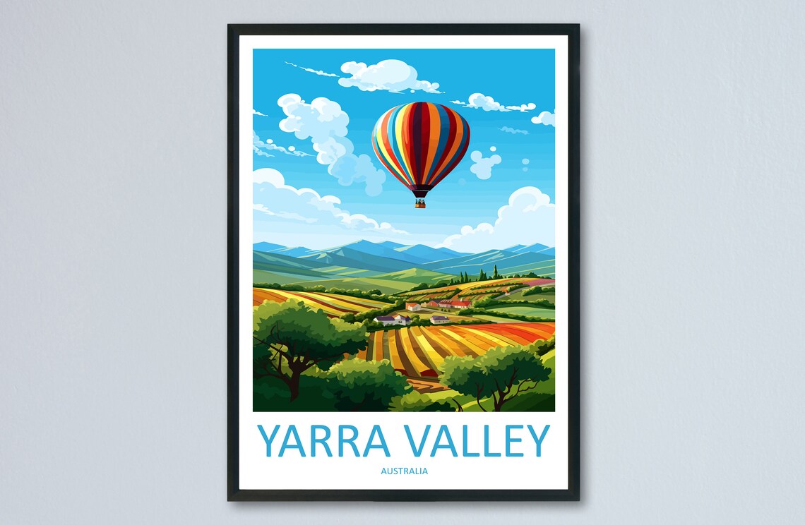 Yarra Valley Travel Print, Australia Travel Poster