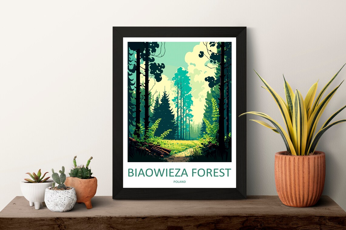 Biaowiea Forest Travel Poster, Poland Art Print - Image 3