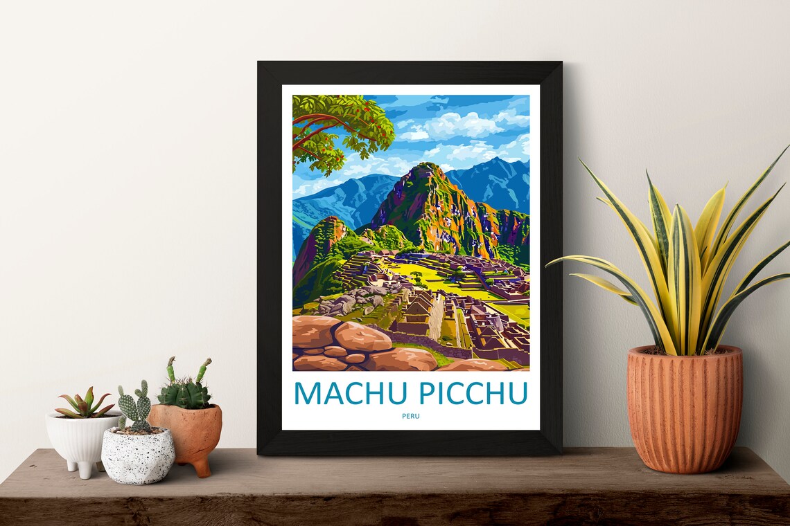 Machu Picchu Ancient Inca Citadel Peru Andes Travel Art Poster - Image 3