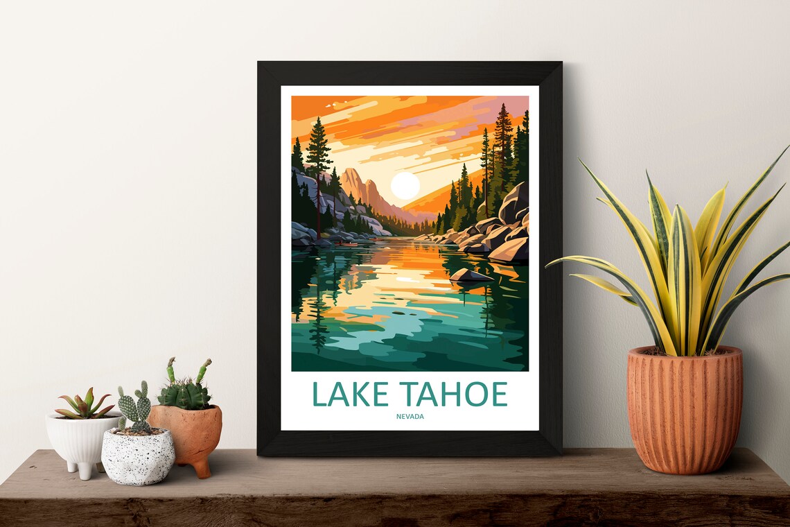 Lake Tahoe Travel Poster, Nevada Wall Art - Image 3