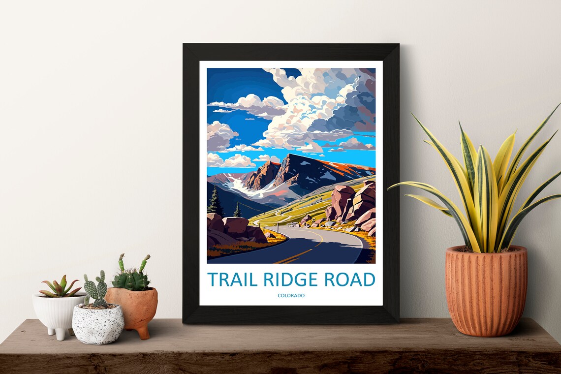 Trail Ridge Road Travel Poster, Colorado Road Route - Image 3