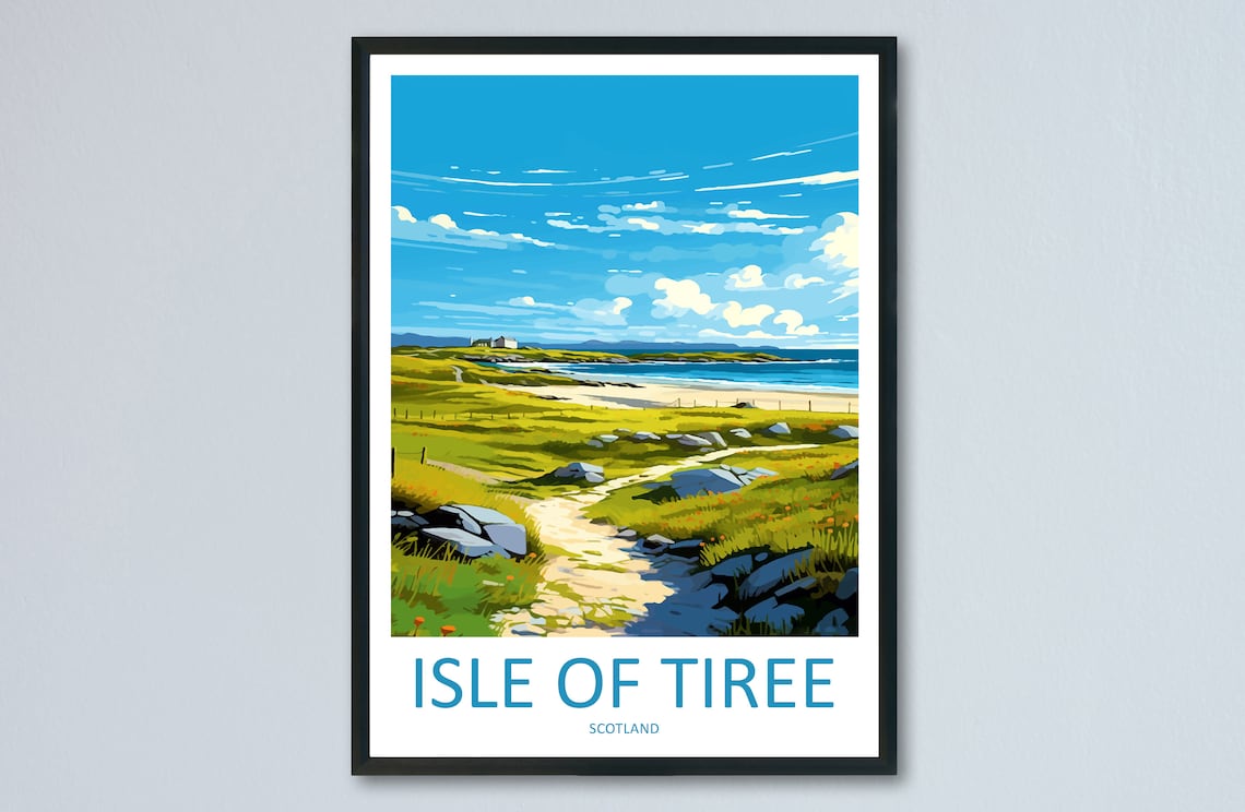 Isle Of Tiree Travel Poster, Scotland Place Print