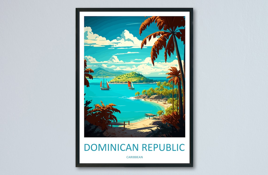 Dominican Republic Travel Print, Caribbean Wall Art
