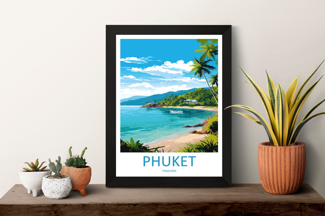 Phuket Thailand Tropical Beach With Palms And Turquoise Water Poster - Image 3