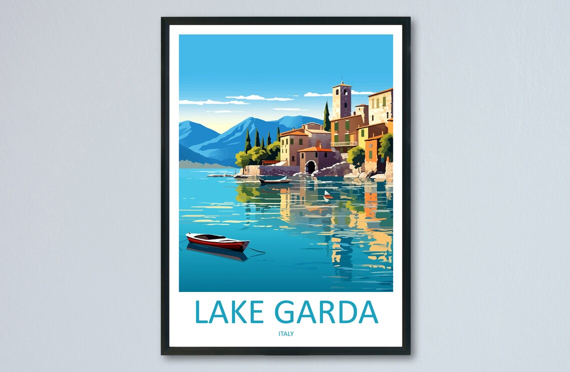 Lake Garda Travel Poster, Home Decoration Art Print