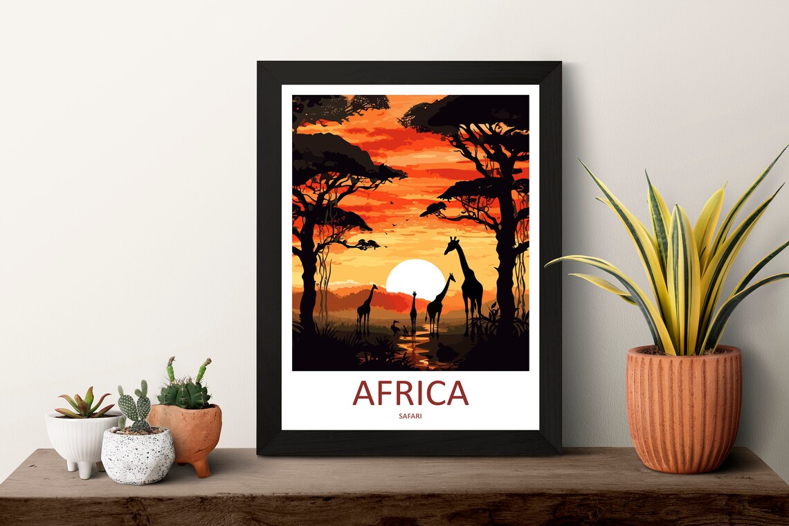 Africa Travel Poster, World and Cultural Art - Image 3