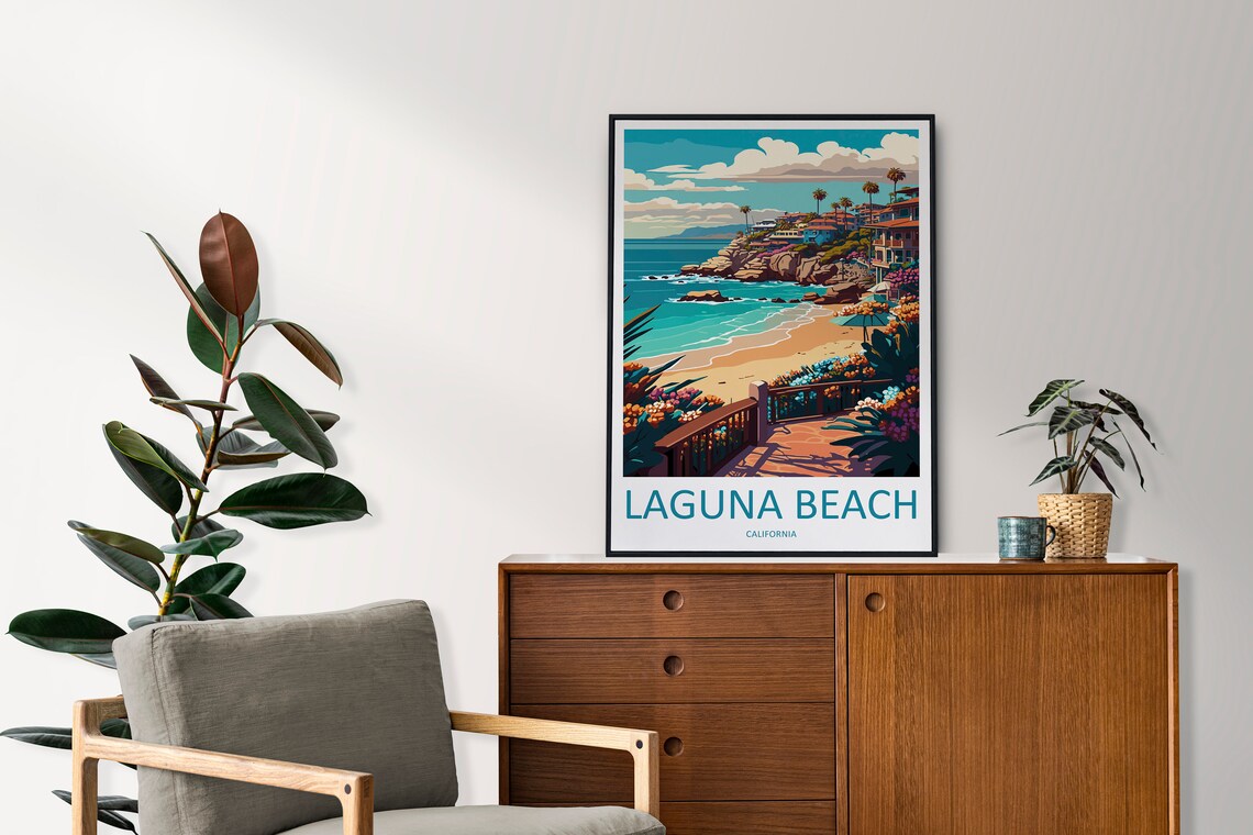 Laguna Beach Travel Poster, California Wall Art - Image 2