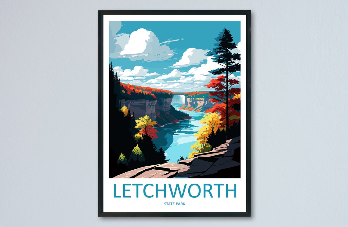 Letchworth State Park Travel Poster, New York State