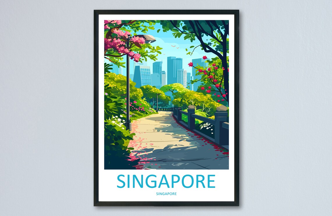 Singapore Travel Poster, Home Decor Art Print
