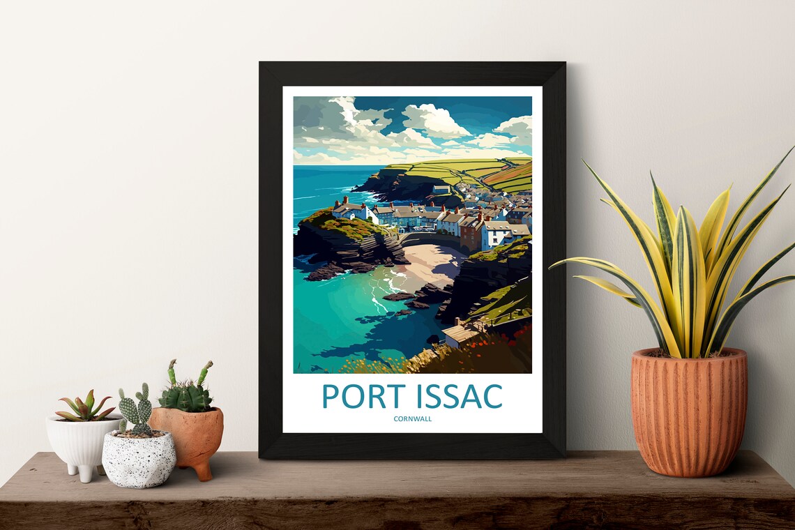 Port Issac Travel Print Wall Art Port Issac Wall Hanging Home Dcor Port Issac Gift Art Lovers England Art Lover Gift Port Issac Art - Image 3