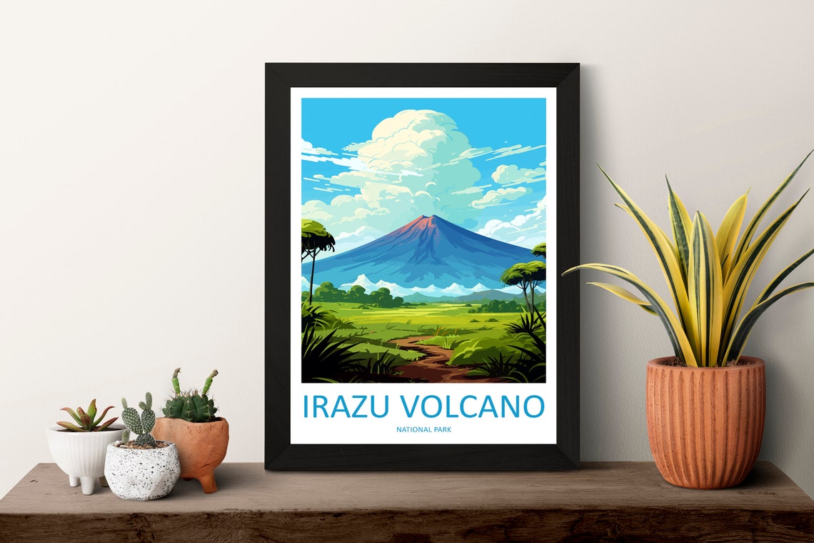 Irazu Volcano National Park Costa Rica Poster with Green Valley View - Image 3