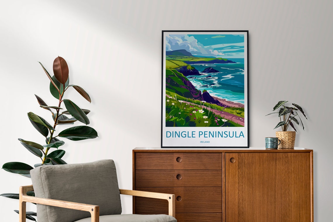 Dingle Peninsula Ireland Wild Coastline Cliffs in Bloom Poster - Image 2