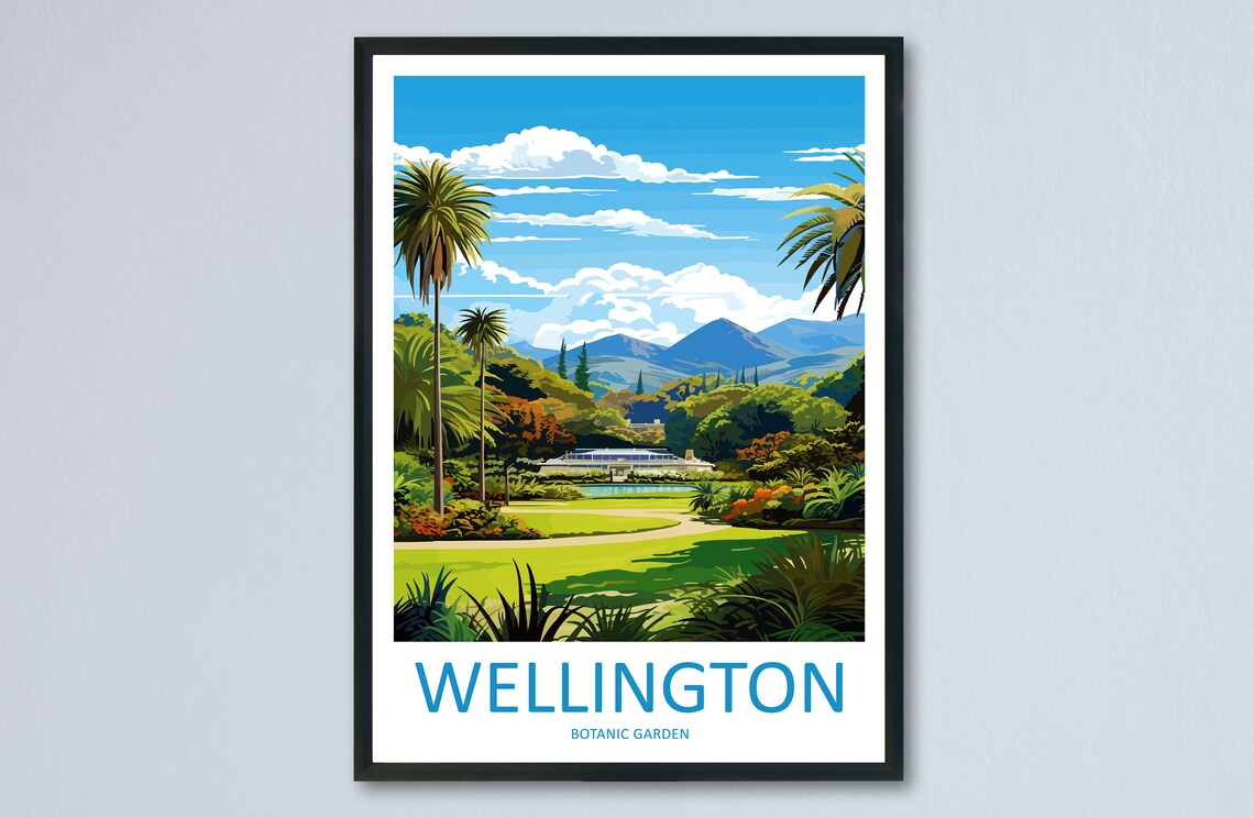 Wellington Botanical Garden Travel Poster, New Zealand