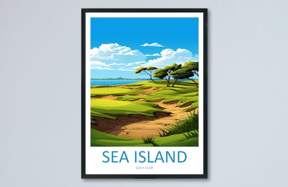 Sea Island Golf Travel Print Wall Art Sea Island Golf Course Wall Hanging Home Dcor Sea Island Golf Course Gift Art Lovers