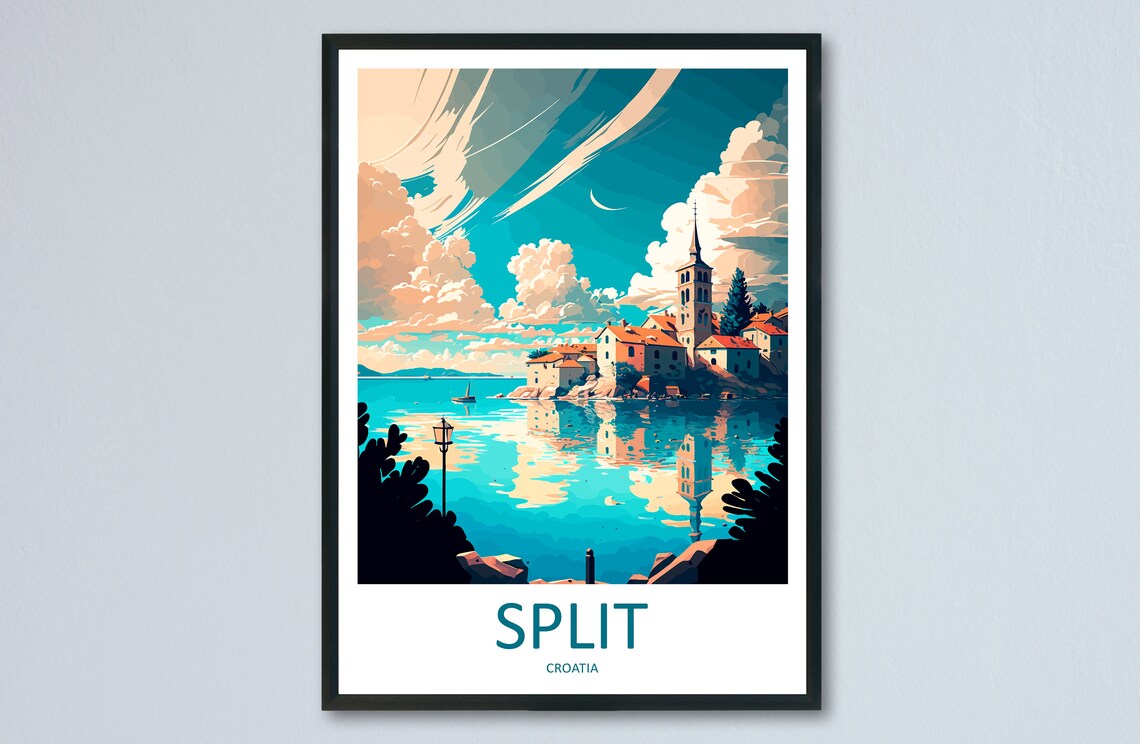 Split Travel Poster, Croatia Place Print