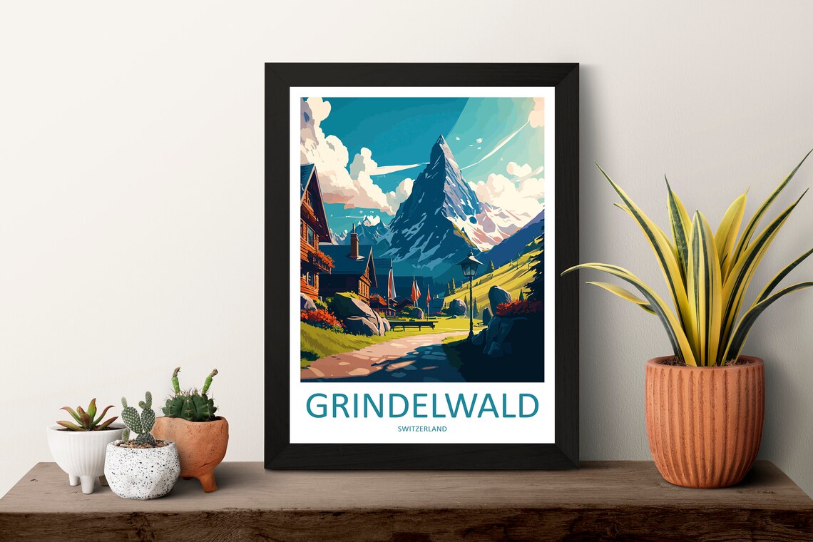 Grindelwald Travel Poster, Switzerland Wall Decor - Image 3