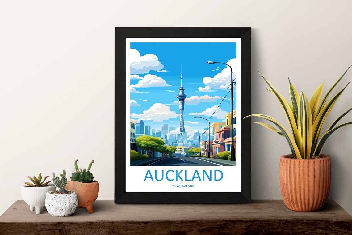 Auckland Travel Poster, New Zealand Wall Decor - Image 3