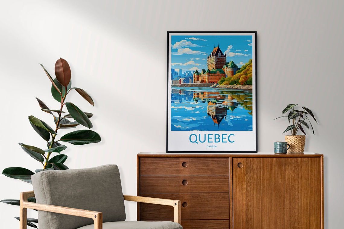 Quebec City Chateau Frontenac Canada Waterfront Travel Art Poster - Image 2