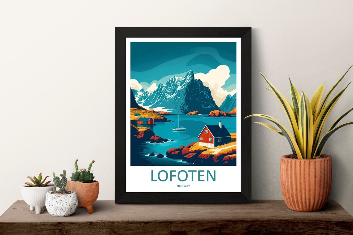 Lofoten Islands Travel Poster, Norwegian Wall Print - Image 3