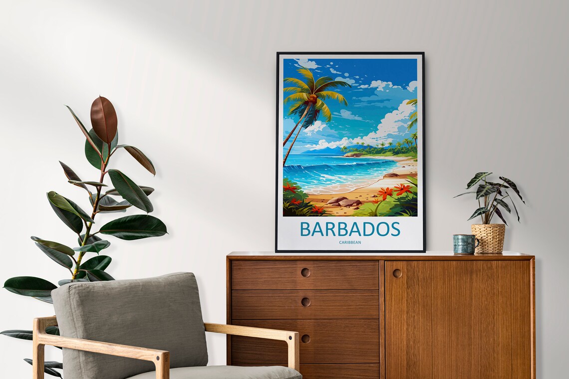 Barbados Travel Poster, Caribbean Home Decor - Image 2