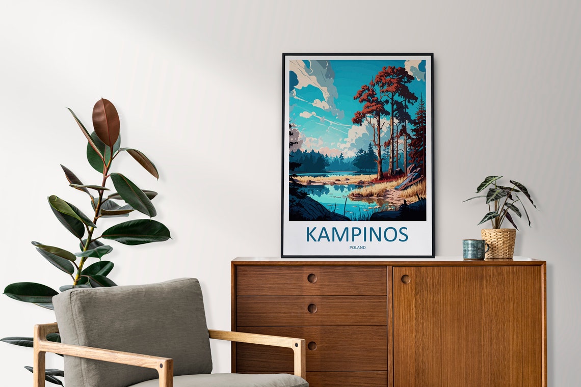 Kampinos Travel Print Wall Art Kampinos Wall Hanging Home Dcor Kampinos Gift Art Lovers Poland Art Lover Gift Kampinos Travel Art - Image 2