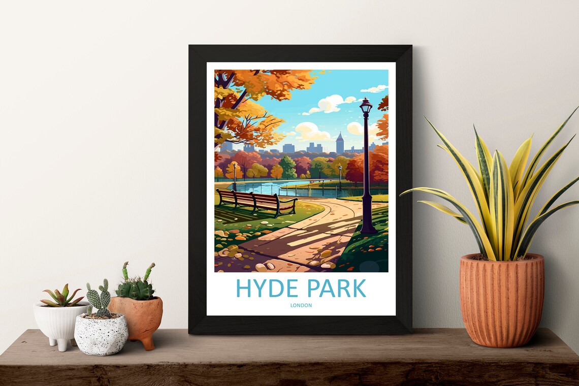 Hyde Park Travel Poster, London England Wall Art - Image 3