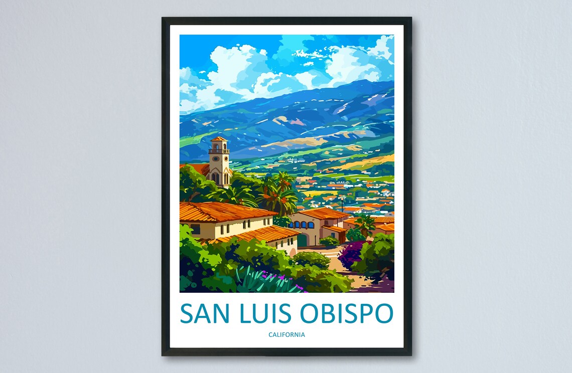 San Luis Obispo Travel Poster, California Wall Art