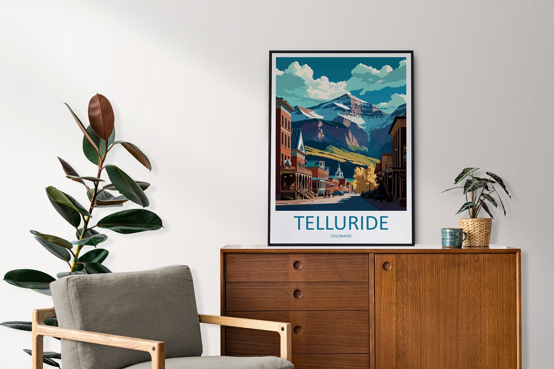 Telluride Colorado Historic Main Street Mountain Town Travel Poster - Image 2
