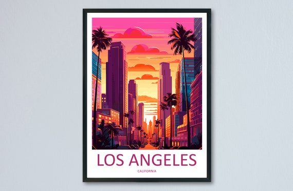 Los Angeles Travel Poster, California Wall Art