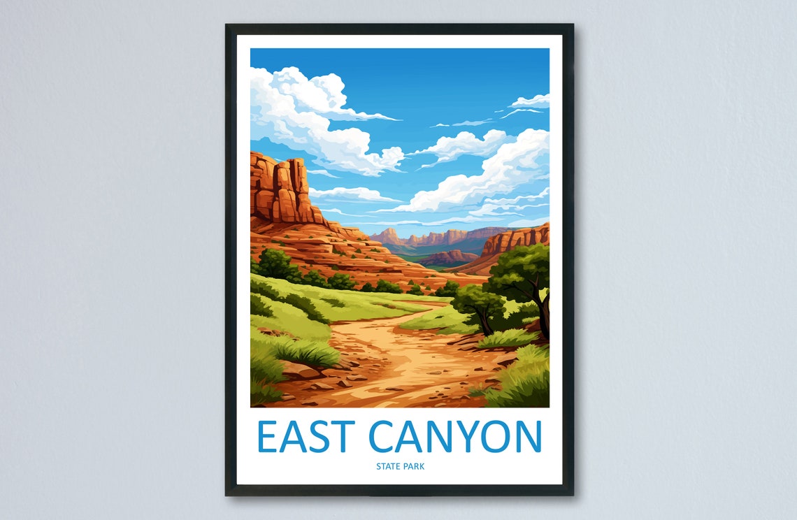 East Canyon State Park Red Rock Canyon Trail Scenic Travel Poster