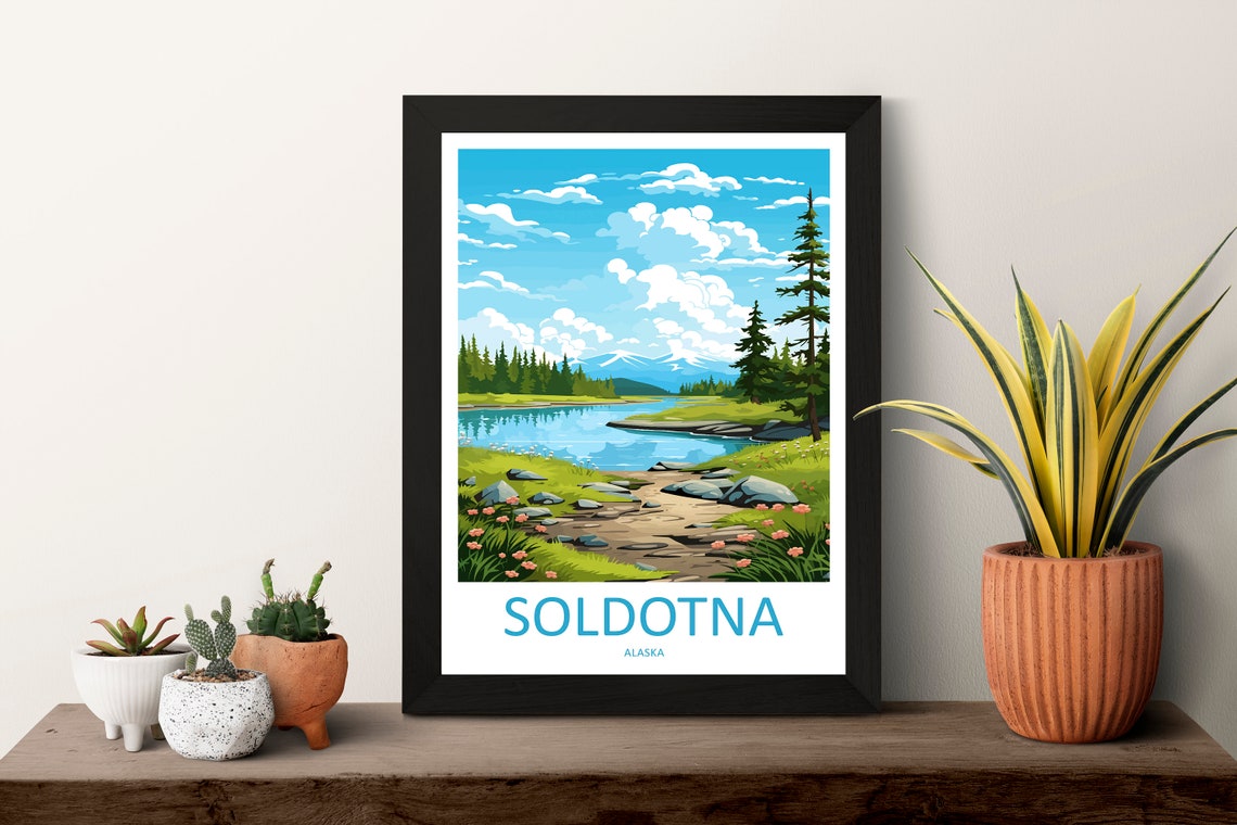 Soldotna Travel Print Wall Art Soldotna Wall Hanging Home Dcor Soldotna Gift Art Lovers Alaska Art Lover Gift Soldotna Artwork Poster - Image 3