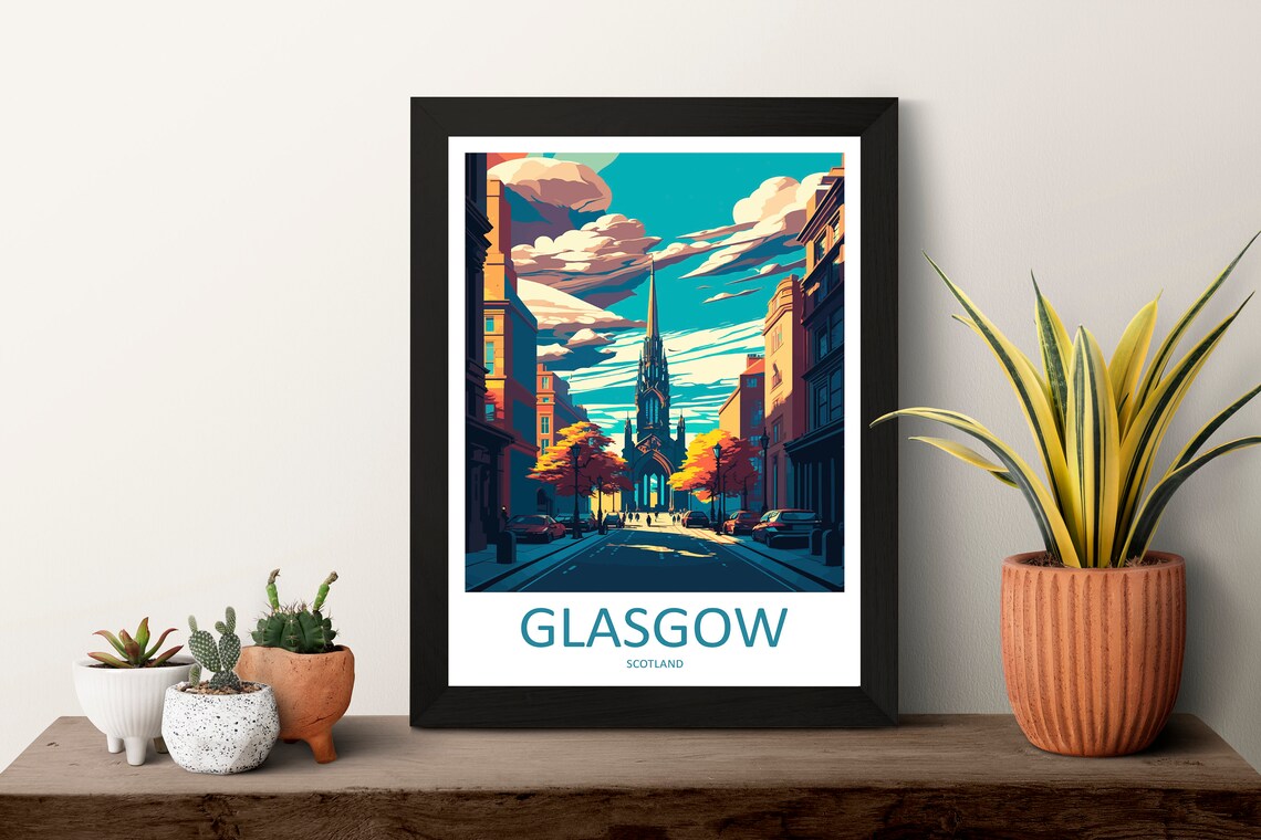 Glasgow Travel Poster, Scotland City Wall Art - Image 3