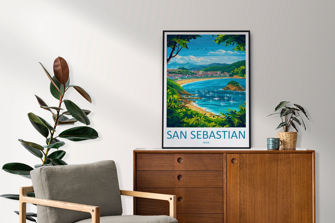 San Sebastian Travel Poster, Spain Place Print - Image 2