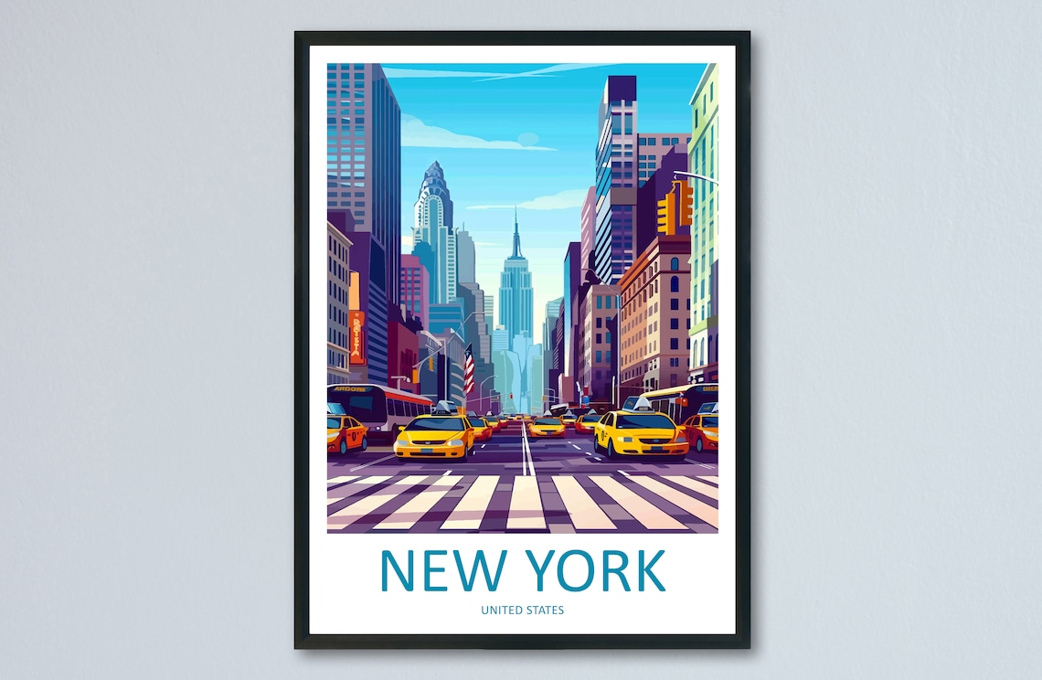 New York Travel Poster, New York State Art Print