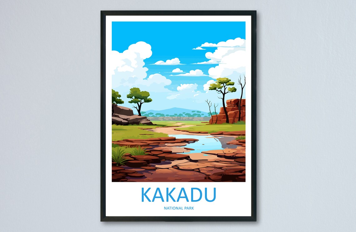 Kakadu National Park Red Rock Waterhole Outback Travel Poster