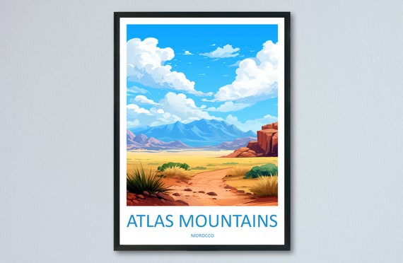 Atlas Moutains Travel Print Wall Art Hanging Home Dcor Gift Lovers Morocco Lover