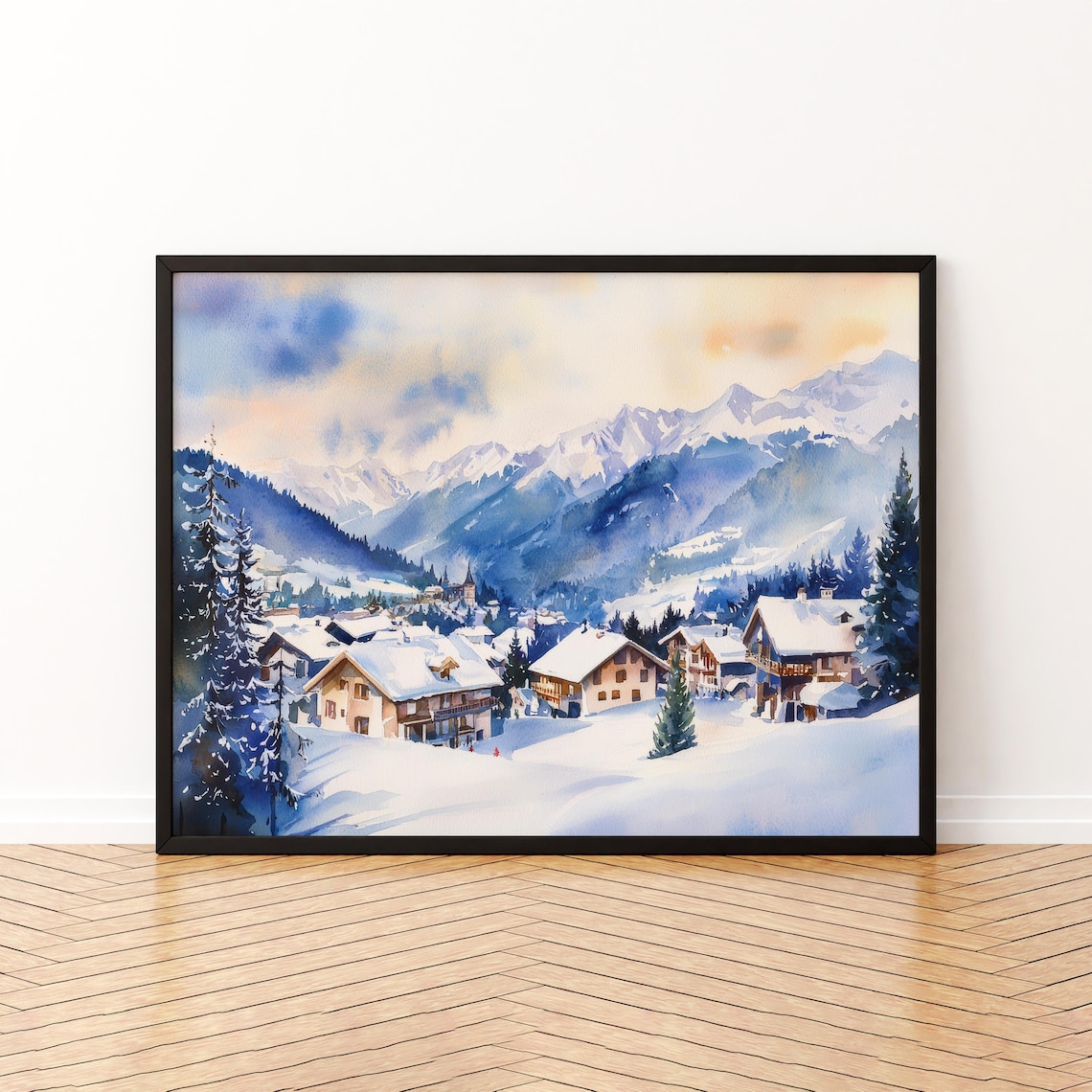 St Anton Watercolor Poster, Austria Landscape