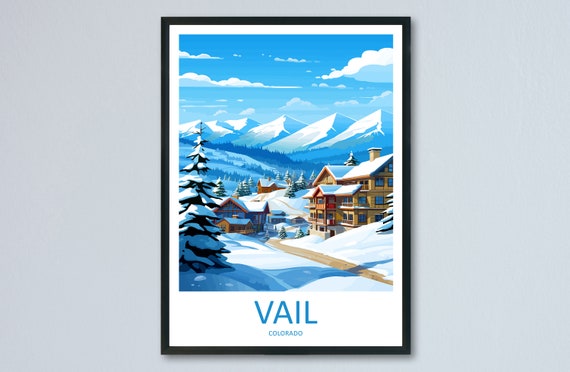 Vail Ski Resort Travel Print Wall Art Vail Ski Resort Wall Hanging Home Dcor Vail Gift Art Lovers Ski Art Lover Gift Vail Print Skiing