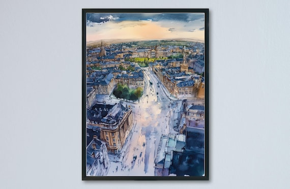 Harrogate Aerial View Twilight Townscape Spa Town Yorkshire Poster