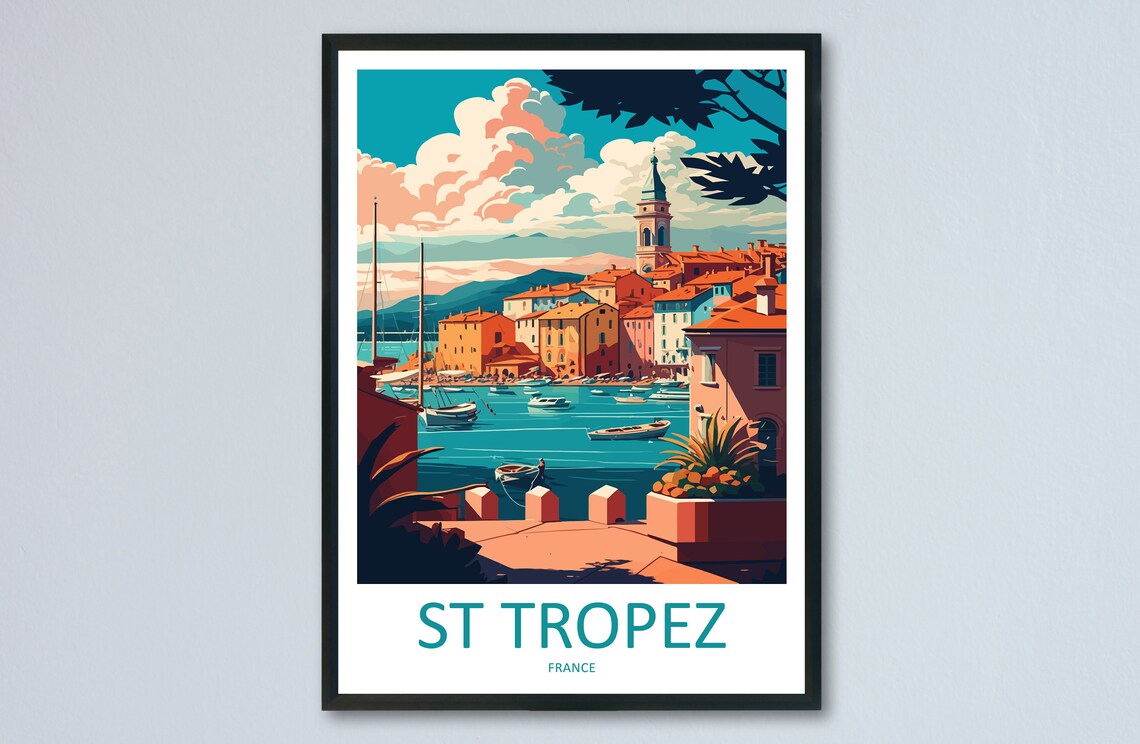 St Tropez Seascape Art Print, France Decor