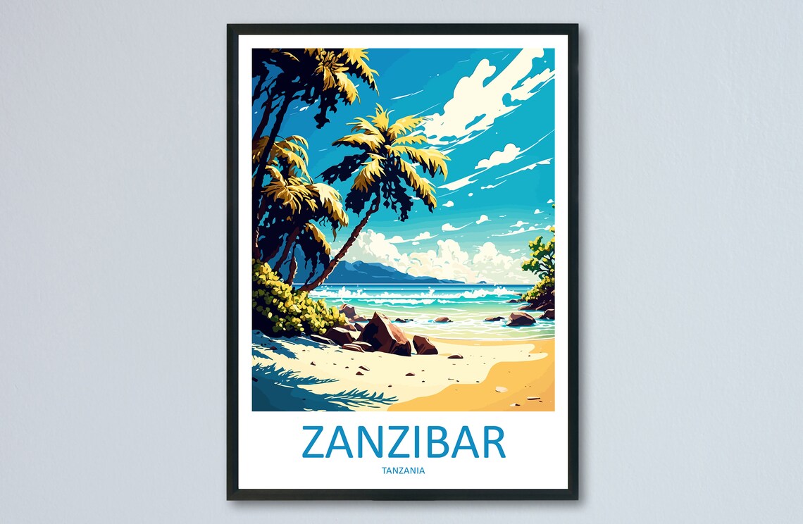 Zanzibar Travel Print, Tanzania Wall Art
