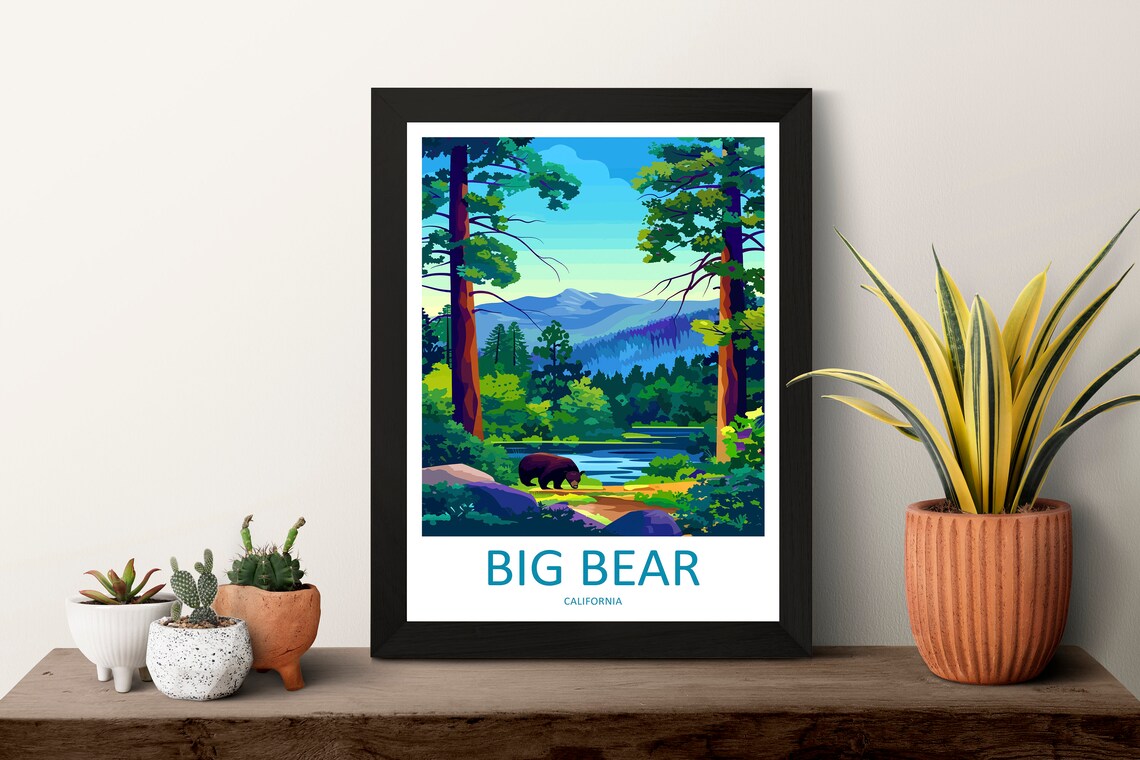 Big Bear Lake Gift For Art Lovers Poster - Image 3