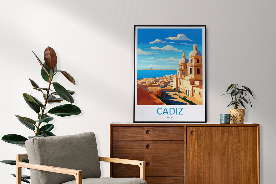 Cadiz Spain Cathedral Domes Coastal City Sunny Travel Poster - Image 2