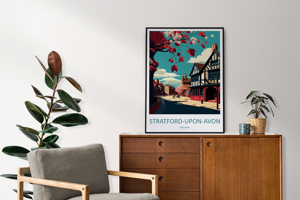 Stratford Upon Avon Travel Poster, England Place Print - Image 2