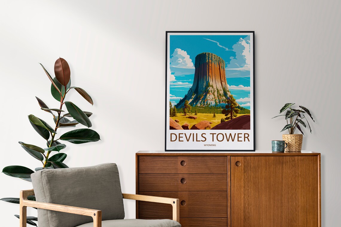 Devils Tower Travel Poster, Wyoming Wall Art - Image 2