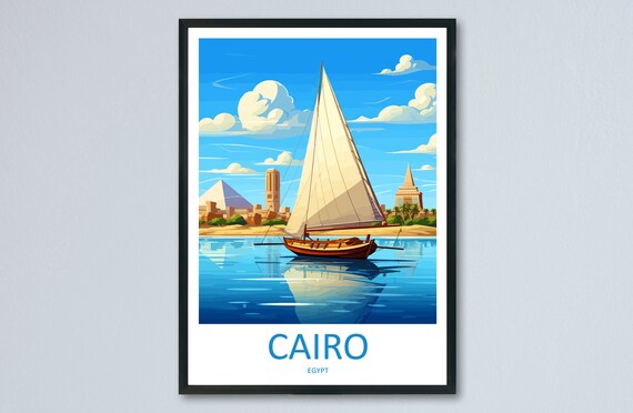 Cairo Travel Print Wall Art Cairo Egypt Wall Hanging Home Decoration Cairo Gift Art Lovers Wall Art Print Cairo Great Pyramids Of Giza