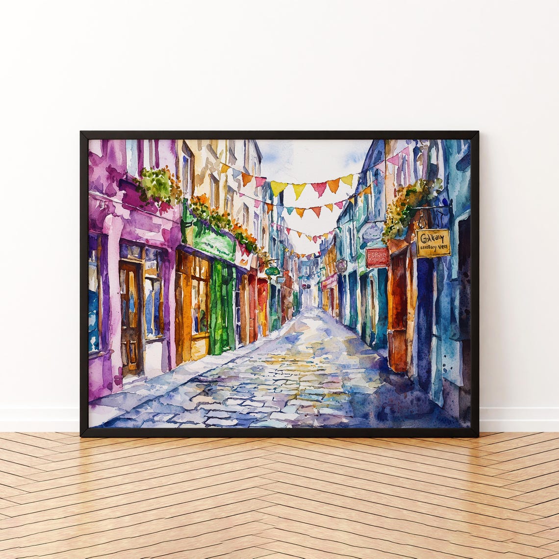 Galway Watercolor Poster Wall Art Hanging Home Dcor Gift Lovers Ireland