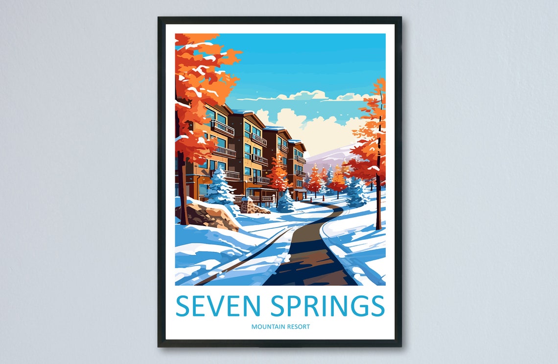 Seven Springs Mountain Resort Pennsylvania Winter Village Poster