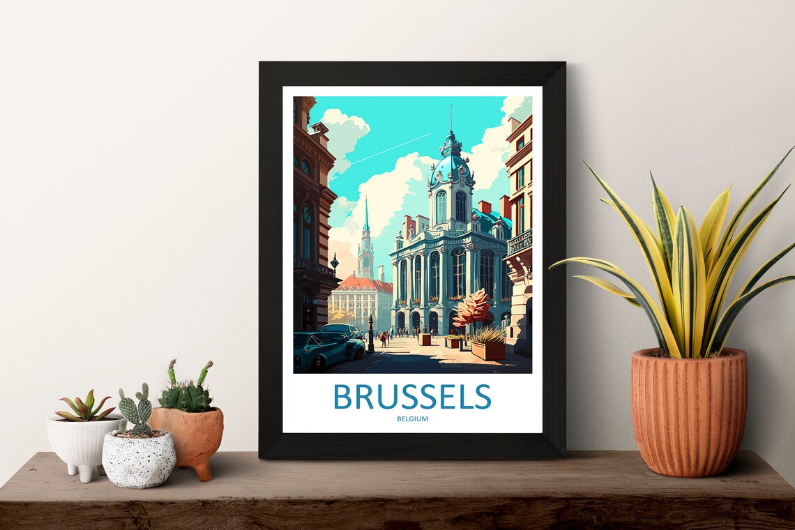 Brussels Travel Poster, Belgium Wall Art - Image 3