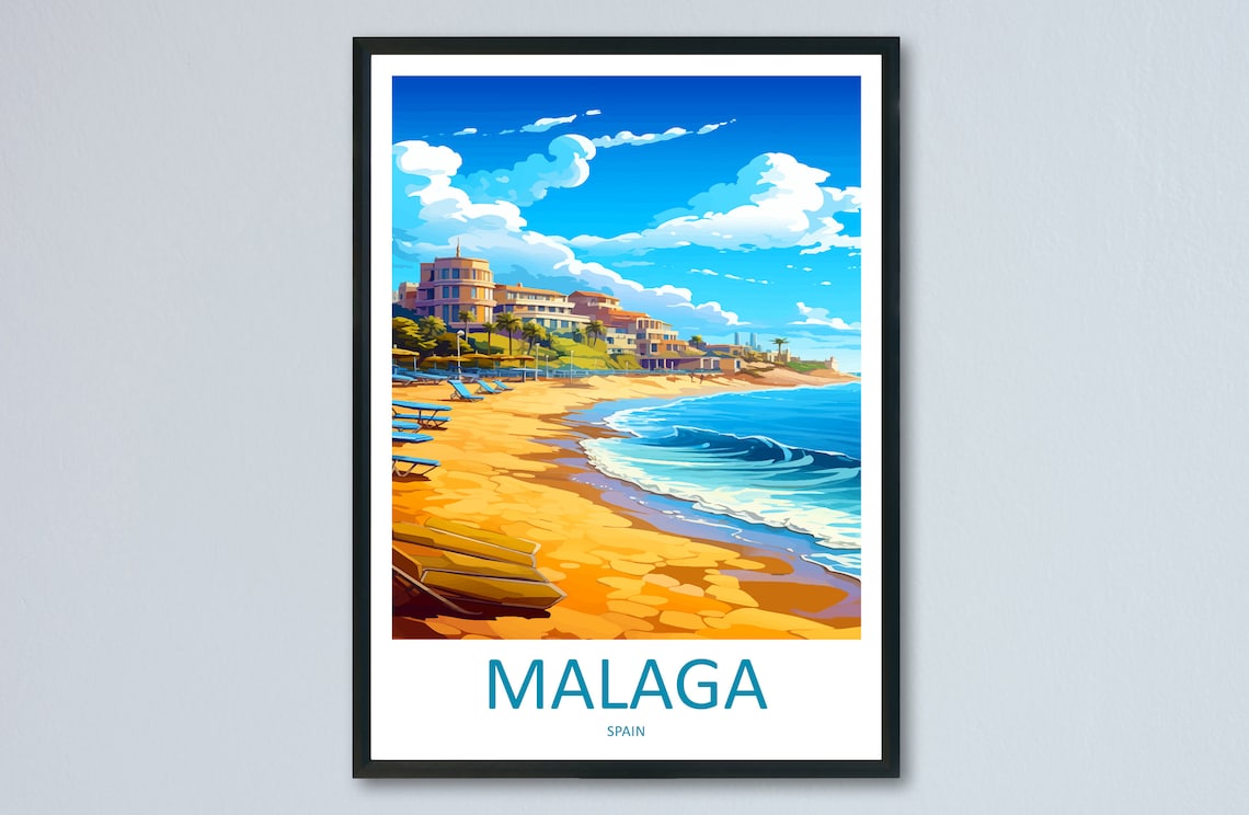 Malaga Travel Print Home Decor Wall Art Print
